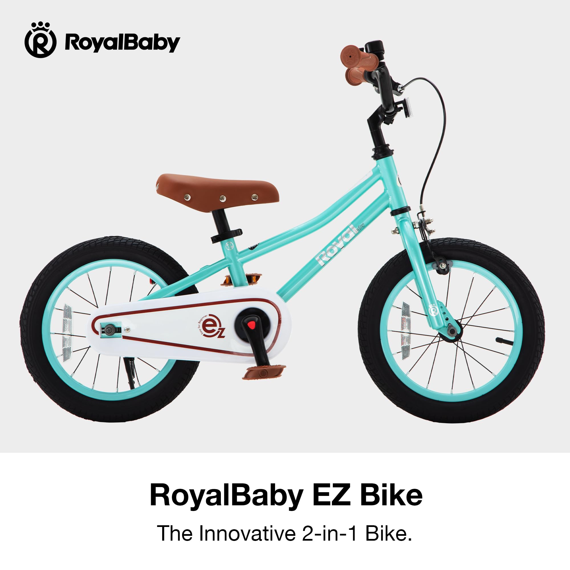 Royalbaby Terra Ez Kids Bike, Easy Learn Balancing To Biking, 14 Inch Balance & Pedal Bicycle, Instant Assembly Toddlers Boys Gi