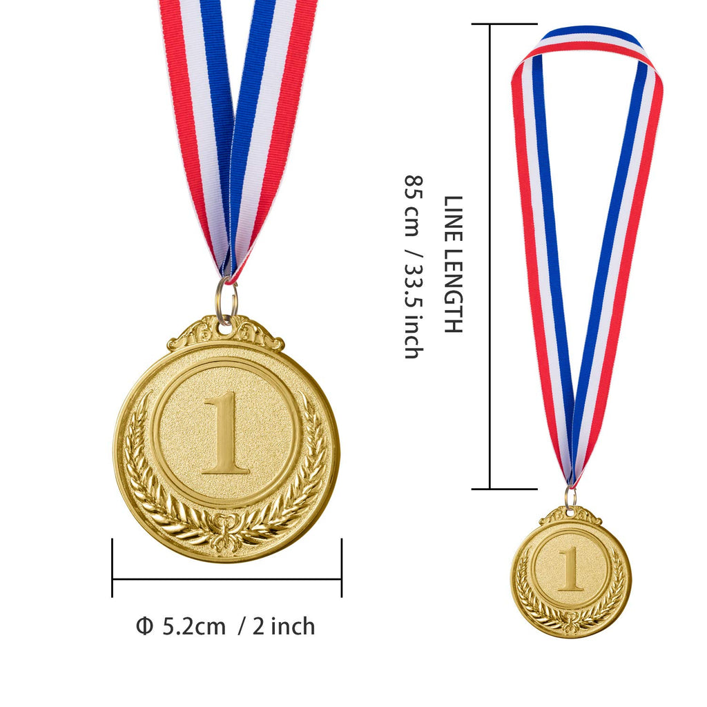Favide 12 Pieces Gold Silver Bronze Award Medals-Winner Medals Gold Silver Bronze Prizes For Competitions, Party,Olympic Style,