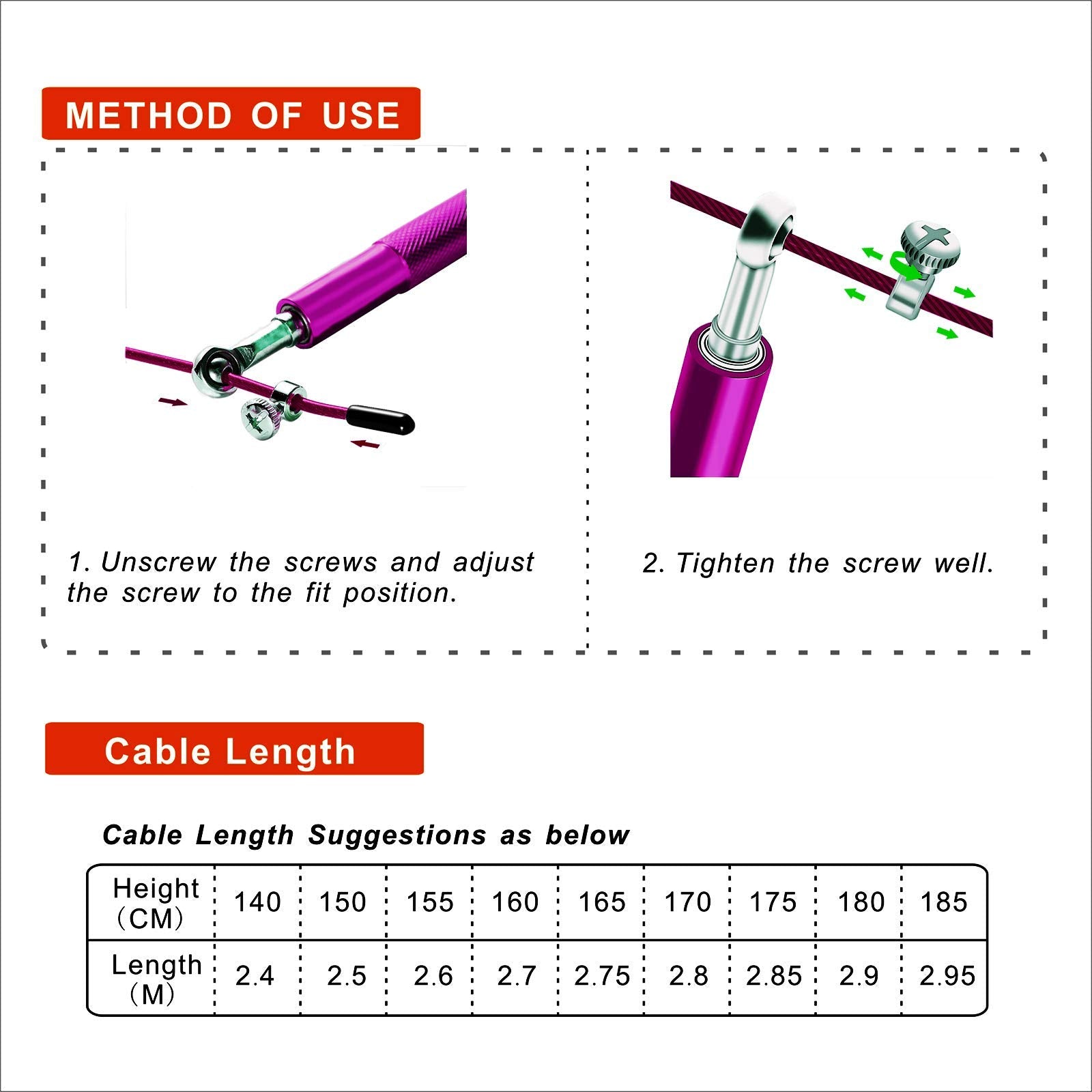 Purple Speed Jump Rope For Fitness - Adjustable Skipping Rope- Tangle-Free-360
