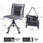 Tr 360 Degree Swivel Hunting Blind Chair,400 Lbs Capacity Silent,4 Legs Height Adjustable,Comfortable Padded Seat,Portable Groun