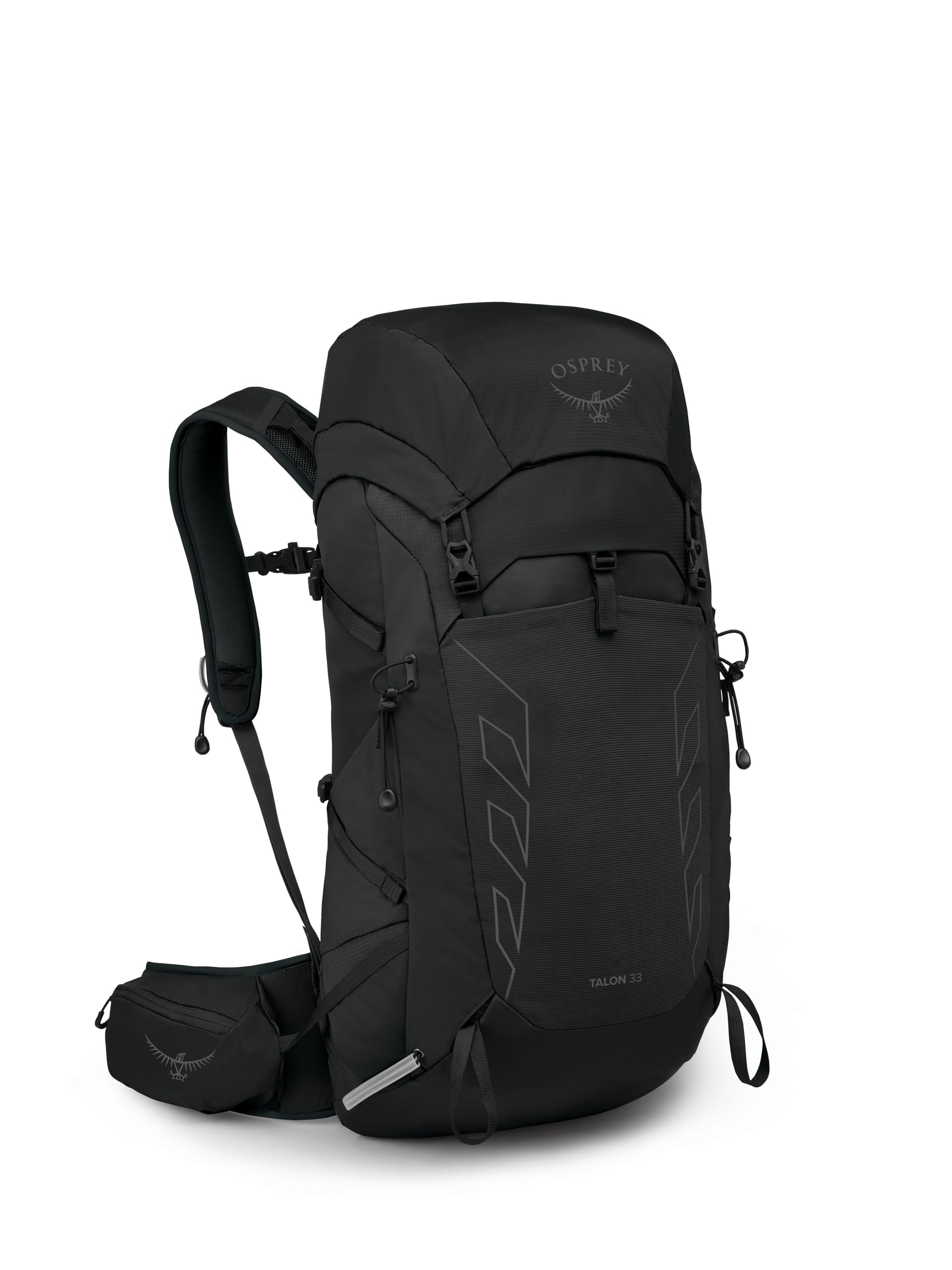 Osprey Talon 33L Mens Lightweight Hiking Backpack - Daypack for Travel & Camping, Black/Coal Grey, Extended Fit