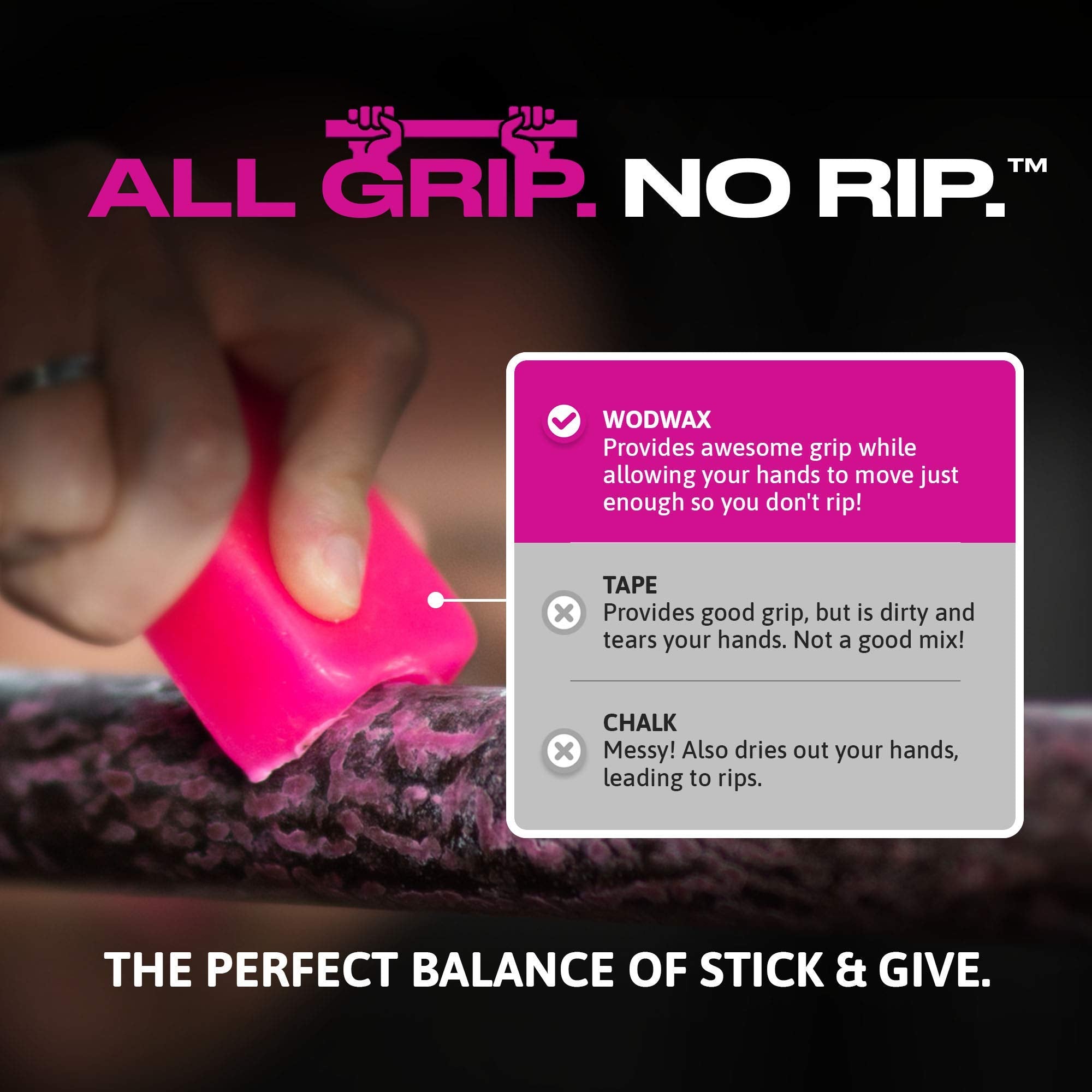 Wodwax 60G Bar - The Original Pull Up Bar Wax For Better Grip