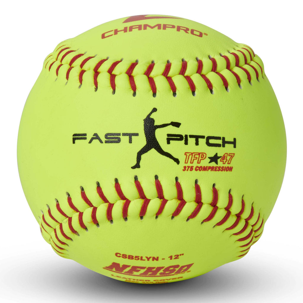 Champro Nfhs Leather Cover, Red Set (Optic Yellow, 12-Inch)