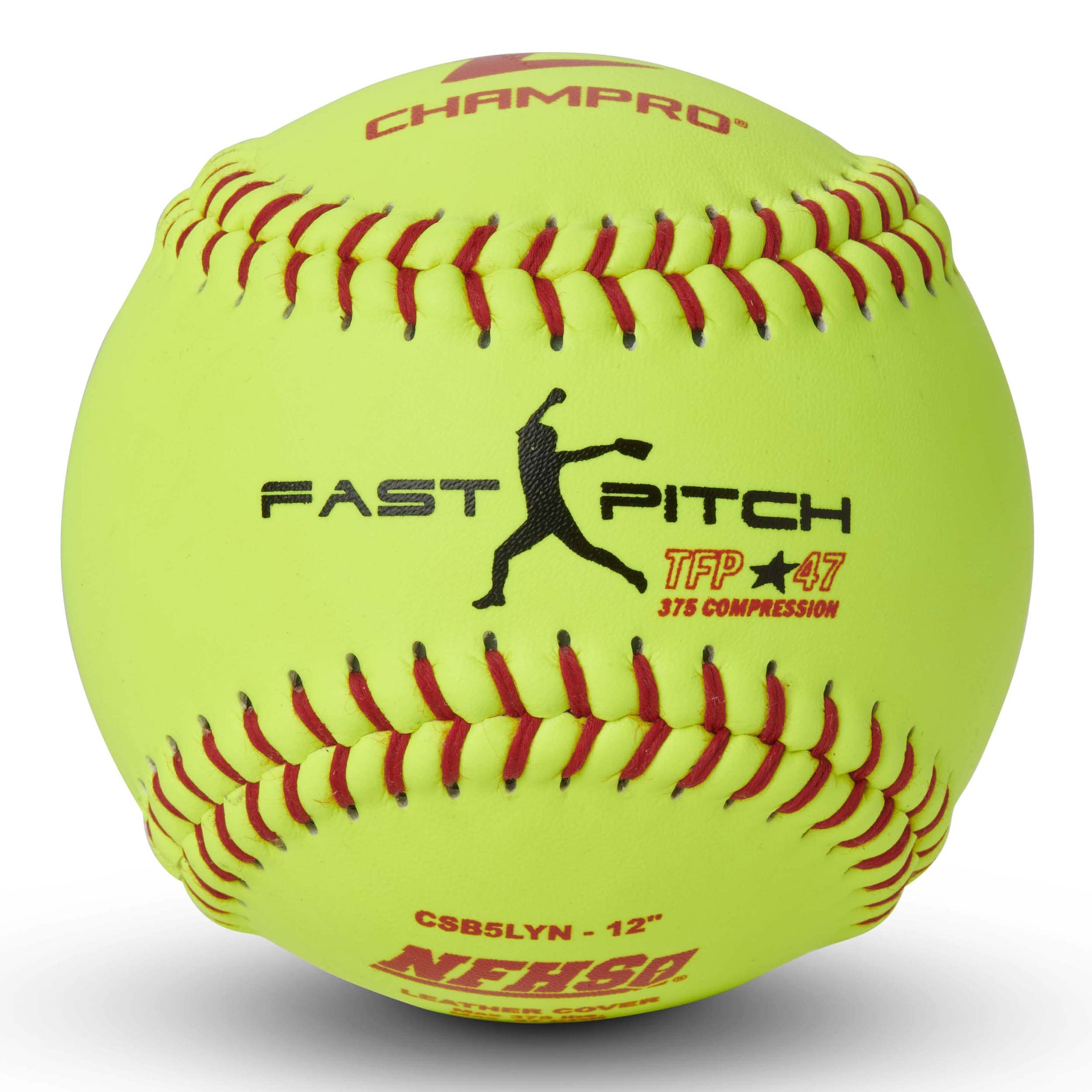 Champro Nfhs Leather Cover, Red Set (Optic Yellow, 12-Inch)