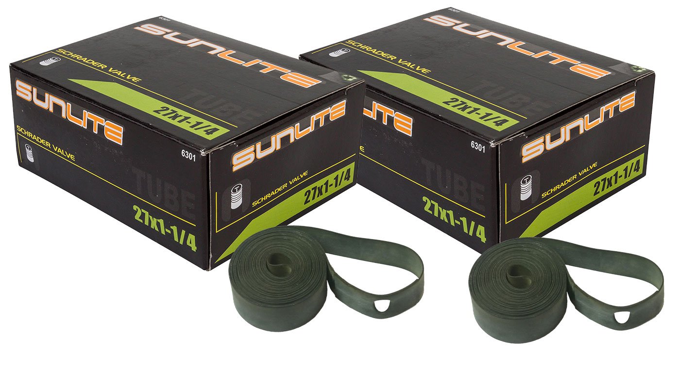 Street Fit 360 2 Pack - Tube & Rim Strips, 27 x 1-1/4 32mm Schrader Valve, Sunlite