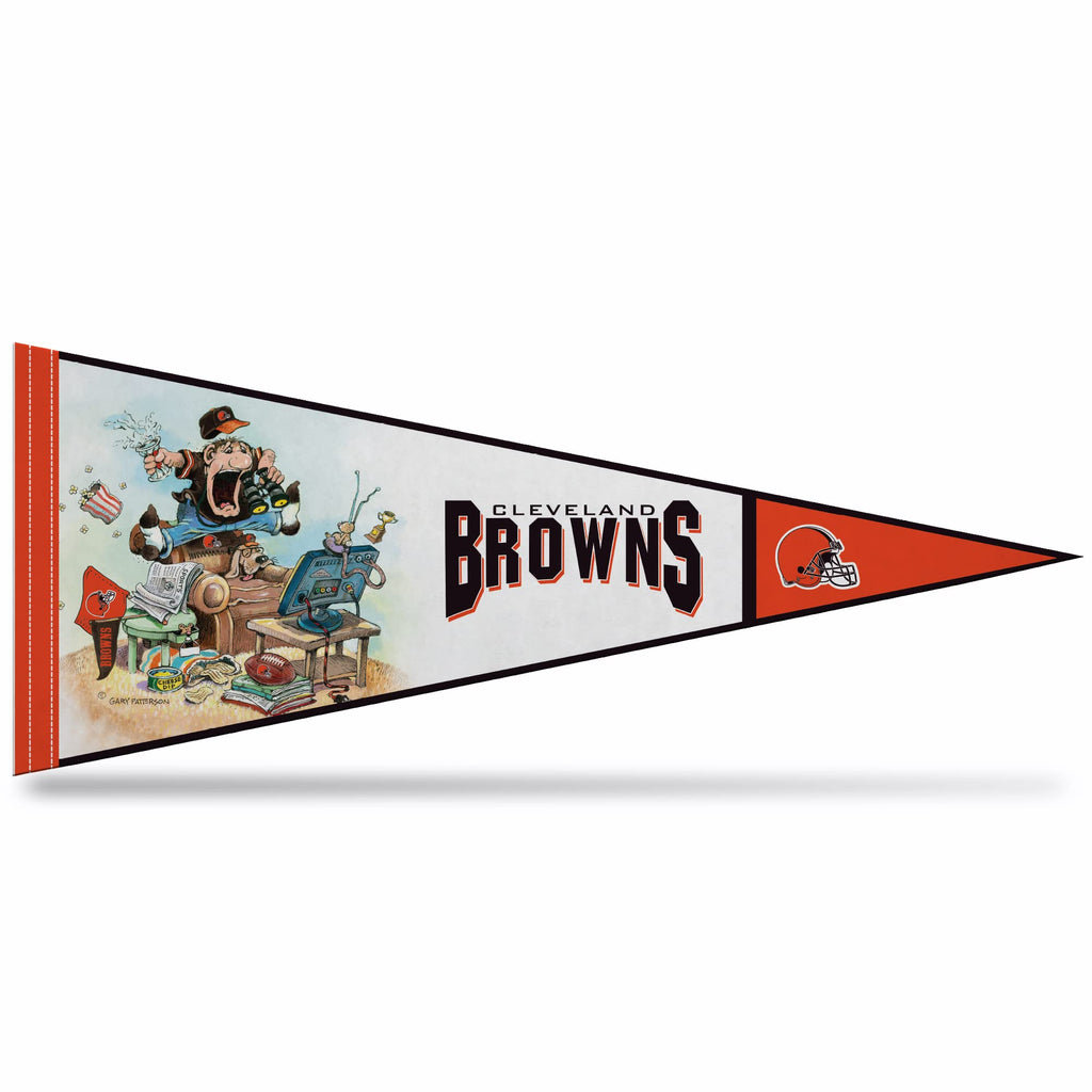 Rico Industries Nfl Football Cleveland Browns ''The Fan'' By Gary Patterson 12'' X 30'' Felt Wall D  Cor Pennant - Great For Hom