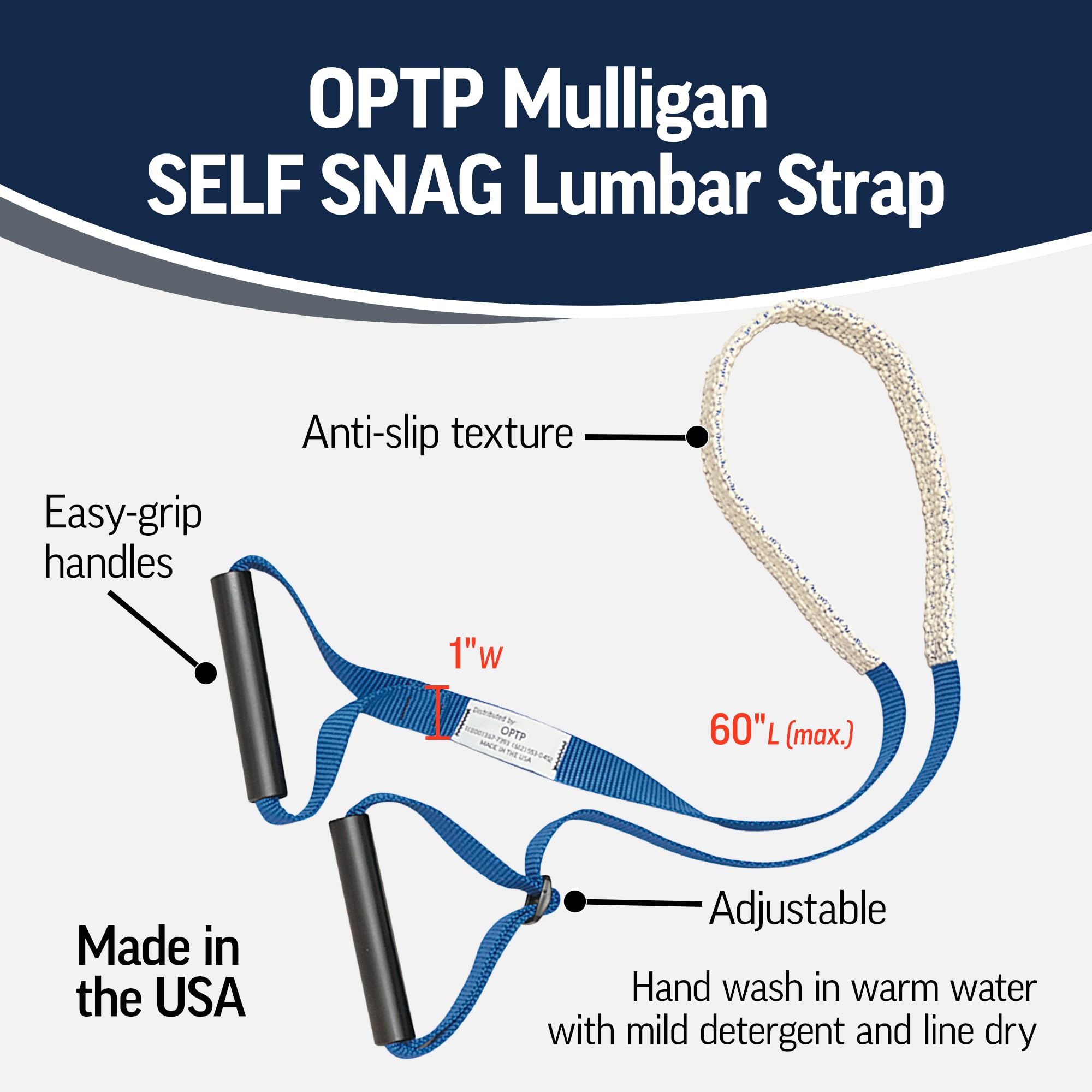Optp Mulligan Self Snag Lumbar Strap - Lumbar Traction Device For Joint Release To The Lumbar Spine - Patient Self-Treatment Of