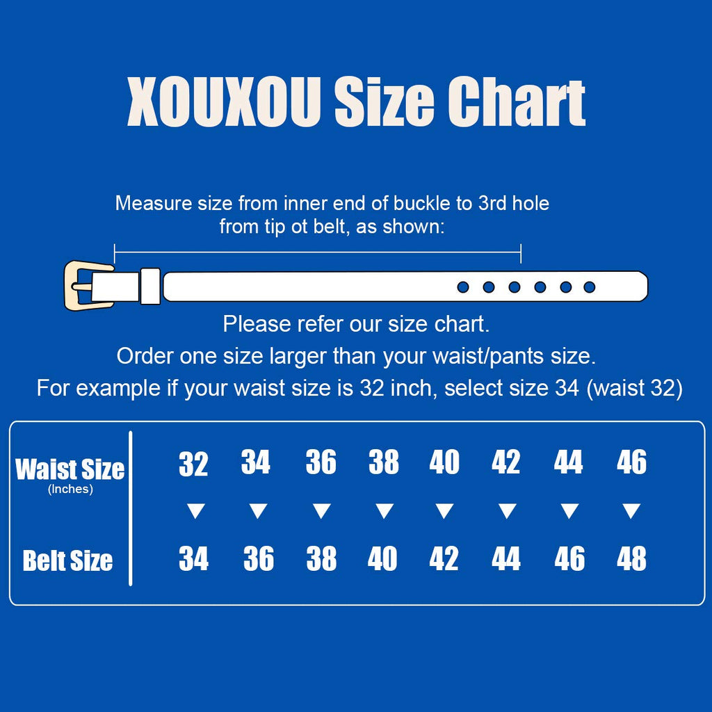 Xouxou Mens Casual Leather Jeans Belts Classic Work Business Dress Belt With Prong Buckle For Men (Full Grain Leatherblack (F316