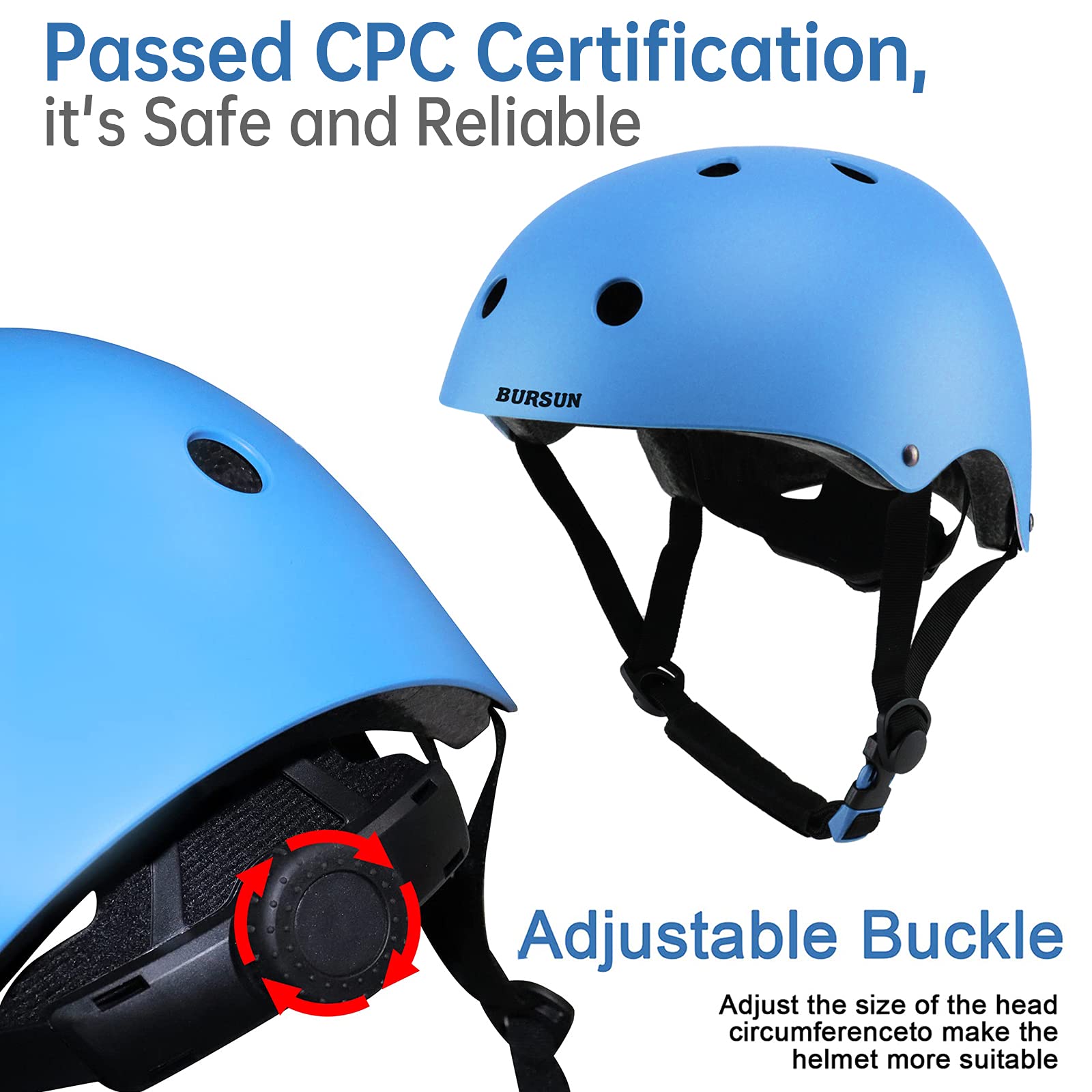 Bursun Kids Bike Helmet Ventilation & Adjustable Toddler Helmet For Ages 3-5-8-14 Kids Boys Girls Multi-Sport Helmet For Bicycle