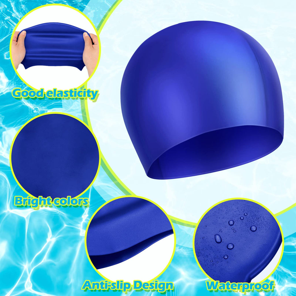 3 Pcs Swim Cap Kids Waterproof Silicone Swimming Caps For Girls Boys Aged 2-10 Pool Swim Hat For Toddler Children (Stylish Color