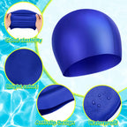 3 Pcs Swim Cap Kids Waterproof Silicone Swimming Caps For Girls Boys Aged 2-10 Pool Swim Hat For Toddler Children (Stylish Color