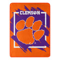 NORTHWEST ENTERPRISES NCAA 46x60 Dimensional Design Micro Raschel Throw Blanket (Clemson Tigers)