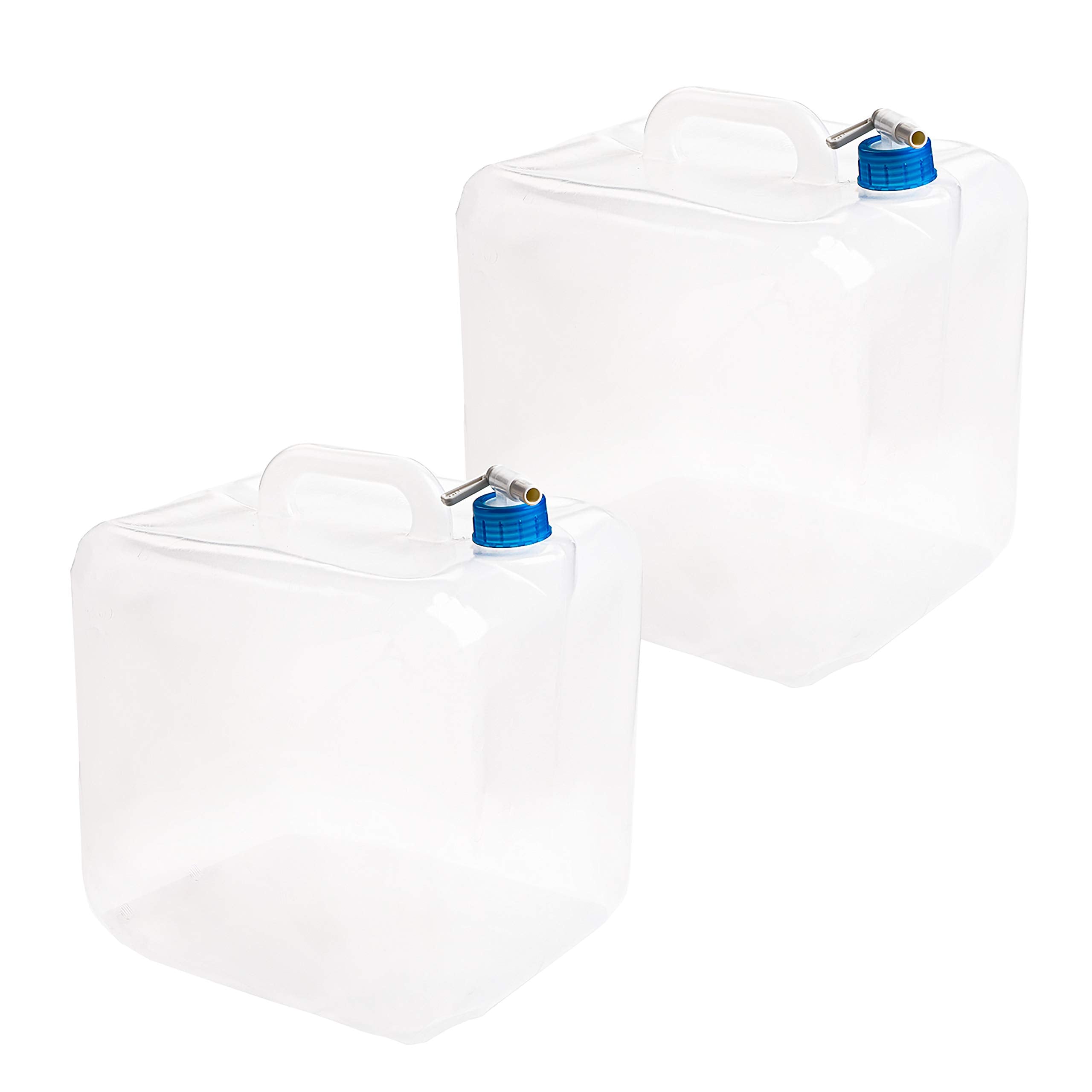 Cedilis 2 Pack 5.3 Gallon Collapsible Water Container With Spigot, Food Safe Water Storage Jug, Bpa-Free Camping Water Storage J