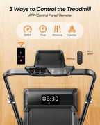 Walking Pad Treadmill with 12% Incline, Folding Treadmill with Adjustable Height Handle Bar for Home/Office
