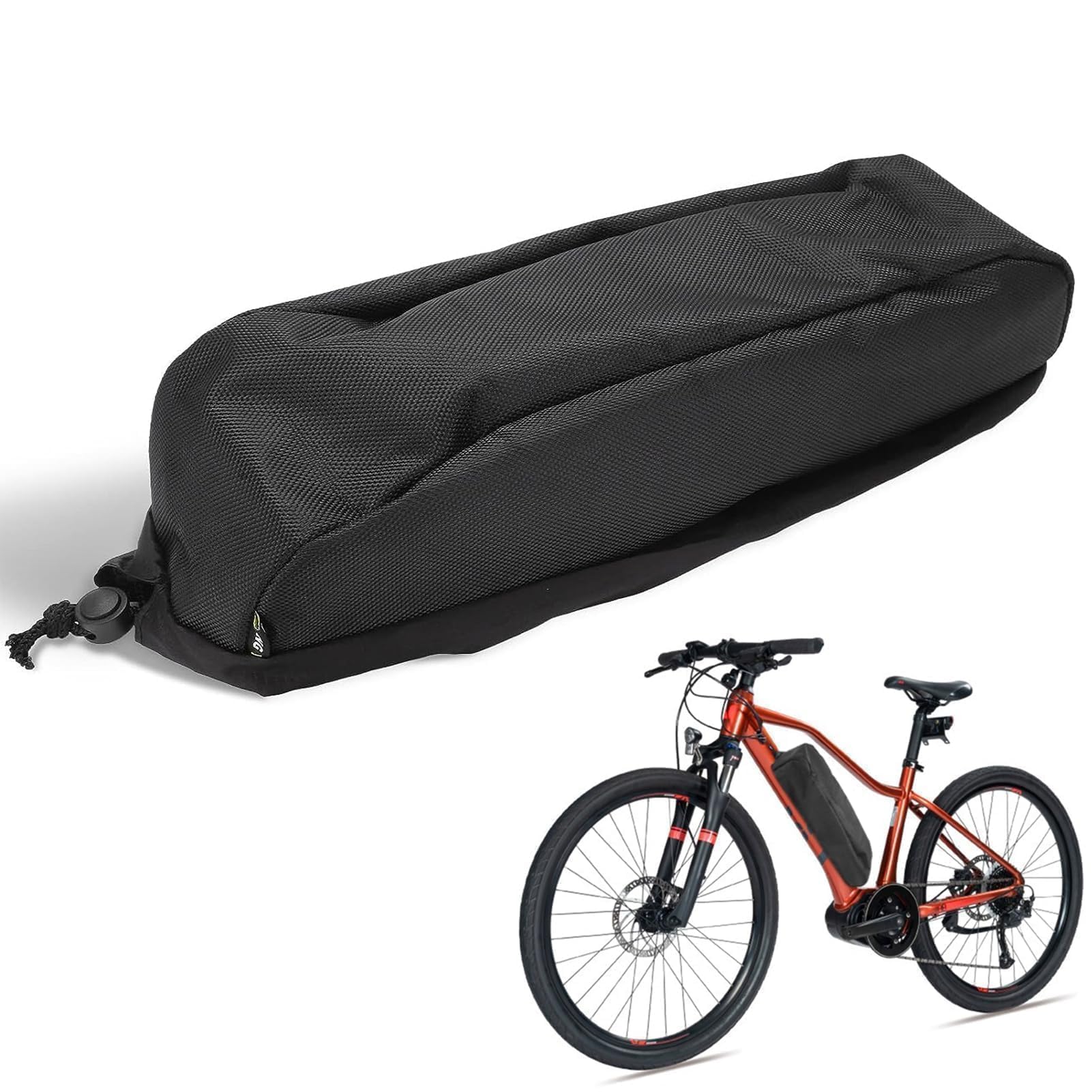 Ebike Battery Bag, Black Protective Cover Bicycle Li-ion Battery Protection Case Battery Waterproof Dustproof Anti Mud Scratches