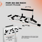 Yes4All Heavy Duty Steel Elevated Door Pull Up Bar, Adjustable Pull Up Bar For Doorway Of 24 To 36 Inch, Multi-Grip For Differen