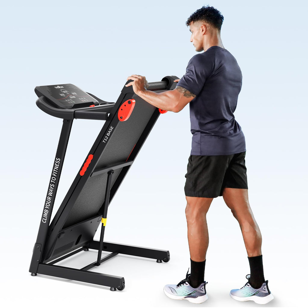 THERUN Running Treadmill with Incline, Foldable Treadmills, Manual Incline Adjustment, 3.0HP Treadmill for Indoor Fitness Workou