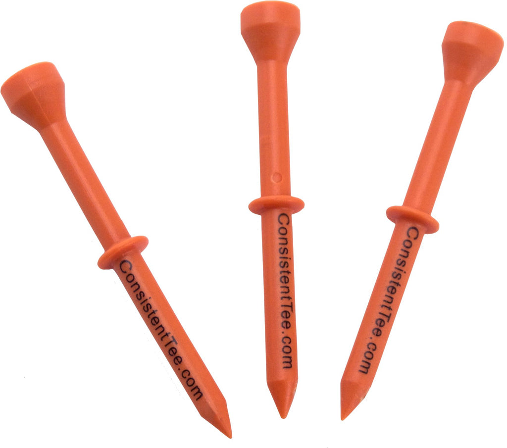 Proactive Sports Consistent Tee 3 1/4'' Pack Of 10 Durable, Biodegradable Tees For Perfect Height And Position (Orange)