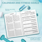 Epewizd Fitness Journal Hardcover Workout Planner 6- Month Undated Workout Log Book Home Gym Accessories For Women And Man-Sierr