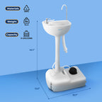 Serenelife Portable Camping Sink W/Towel Holder & Soap Dispenser-19L Water Capacity Hand Wash Basin Stand W/Rolling Wheels-For O