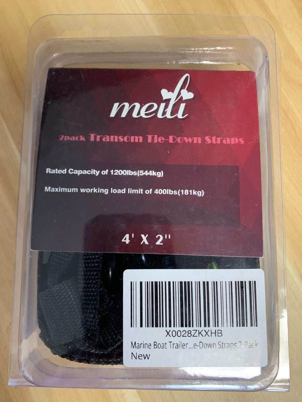 Meili Heavy Duty Boat Trailer Transom Strap (2Pk) - 2 Inch X 48 Inch Adjustable Marine Boat Tie Down Straps To Trailer (Shipped