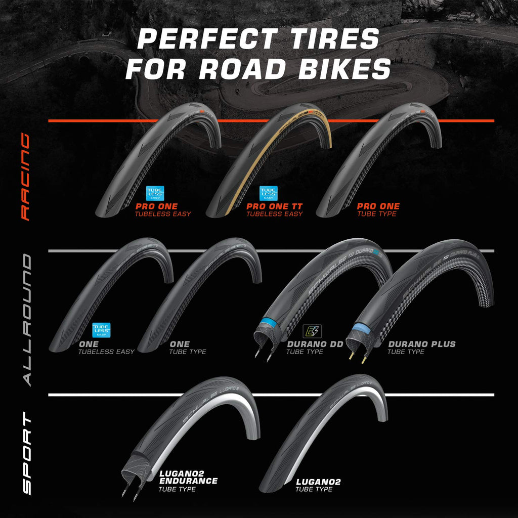 Schwalbe - One Race And Road Tubeless Folding Bike Tire  700 X 25  Performance Line, Addix Race  Black