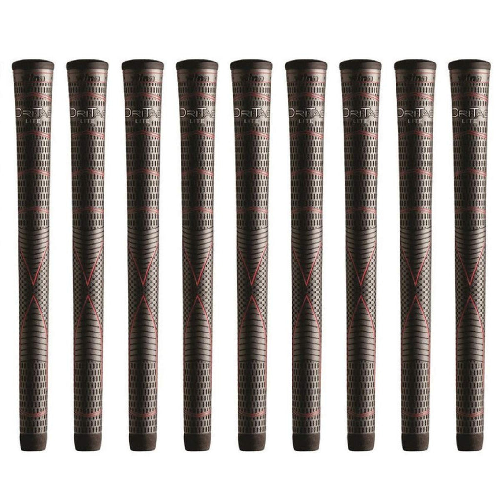 Winn Dritac Lite Oversize (+1/8'') Dark Gray - 9 Piece Golf Grip Bundle