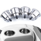 Marinebaby 4Pcs Stainless Steel Cup Drink Holder With Drain Marine Boat Cup Holder Insert Rv Camper
