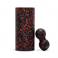 TRENDYNEST Expanded Polypropylene Soft Roller Cylindrical Hollow Soft Roller Speckled Workout Tool 30CM Blk Red 2pc