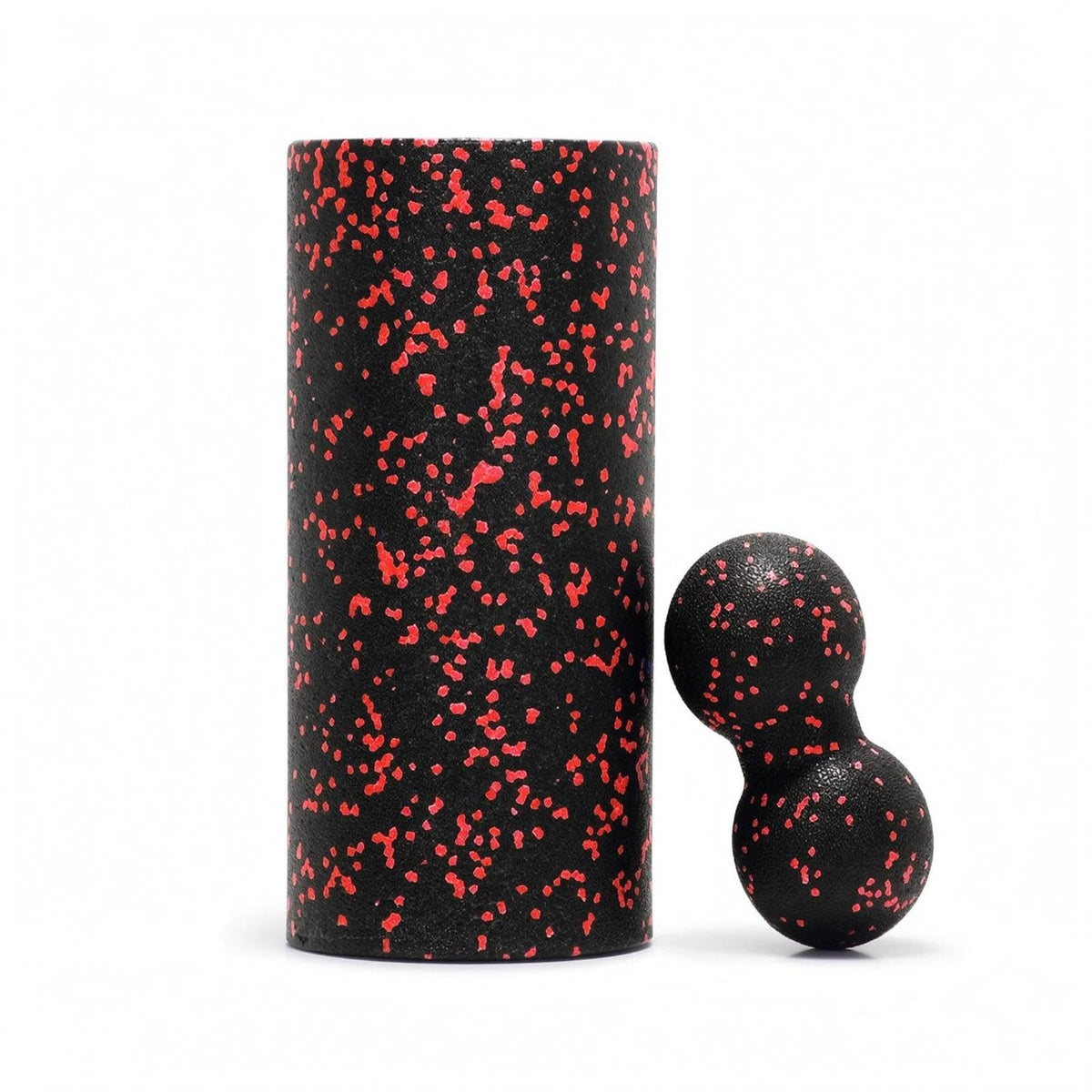 TRENDYNEST Expanded Polypropylene Soft Roller Cylindrical Hollow Soft Roller Speckled Workout Tool 30CM Blk Red 2pc