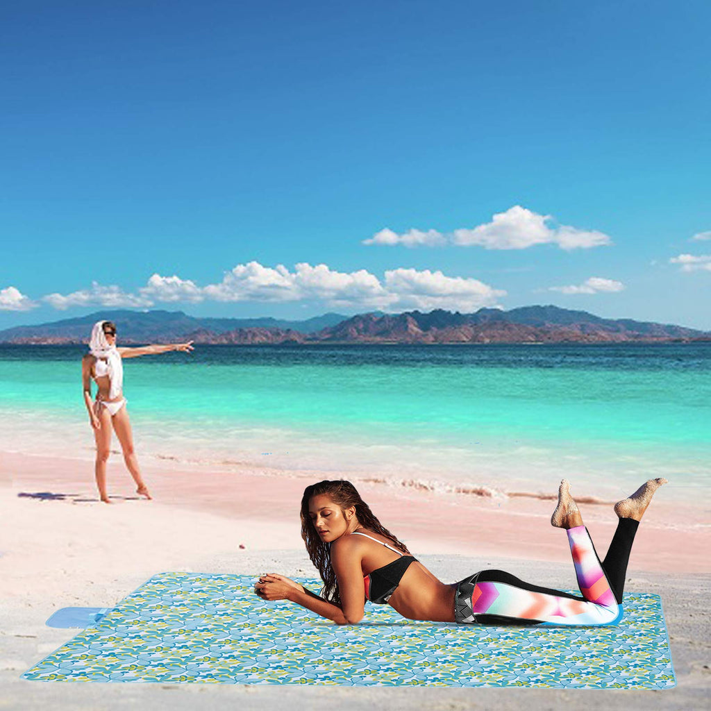 Fashionlive Picnic Blanket Beach Mat Extra Large Sandproof Waterproof Camping Blanket Portable Travel Blanket Play Mat For Outdo