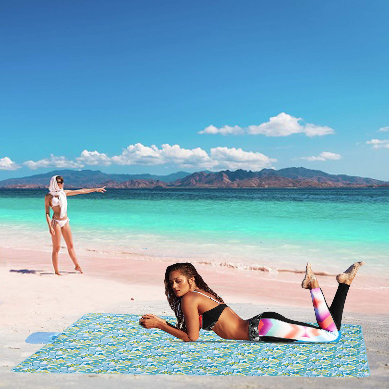 Fashionlive Picnic Blanket Beach Mat Extra Large Sandproof Waterproof Camping Blanket Portable Travel Blanket Play Mat For Outdo