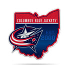 Rico Industries Nhl Columbus Blue Jackets State Shape Shape Cut Pennant - Home And Living Room D  Cor - Soft Felt Ez To Hang, 18