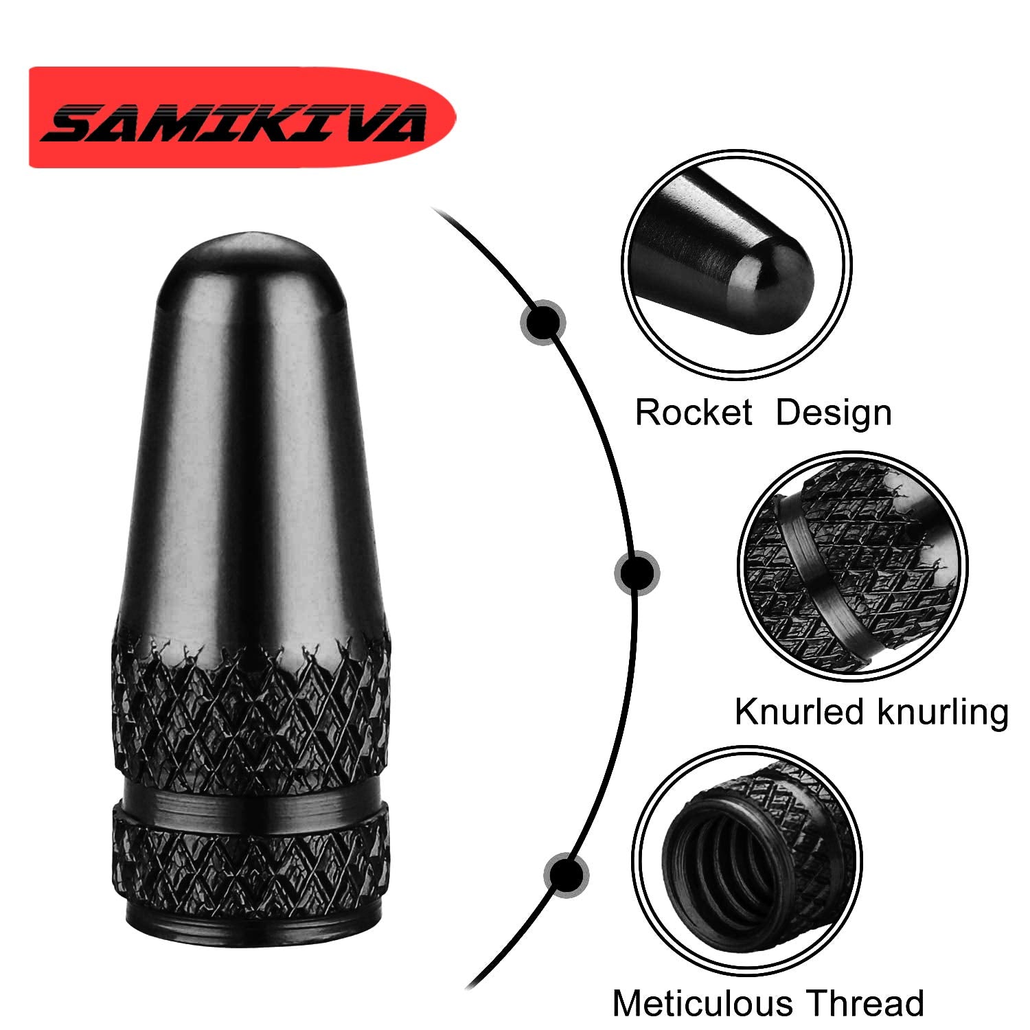 Samikiva (10 Pack) Bike Presta Valve Stem Caps, Chrome Anodized Aluminum, Use On Presta French Valves, Dust Caps For Mtb Road Ra