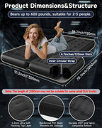 Umbrauto Heavy-Duty Suv Air Mattress W/Quick-Inflate Car Pump| Durable 2-Chamber Inflatable Van Sleeping Bed For Camping & Trave