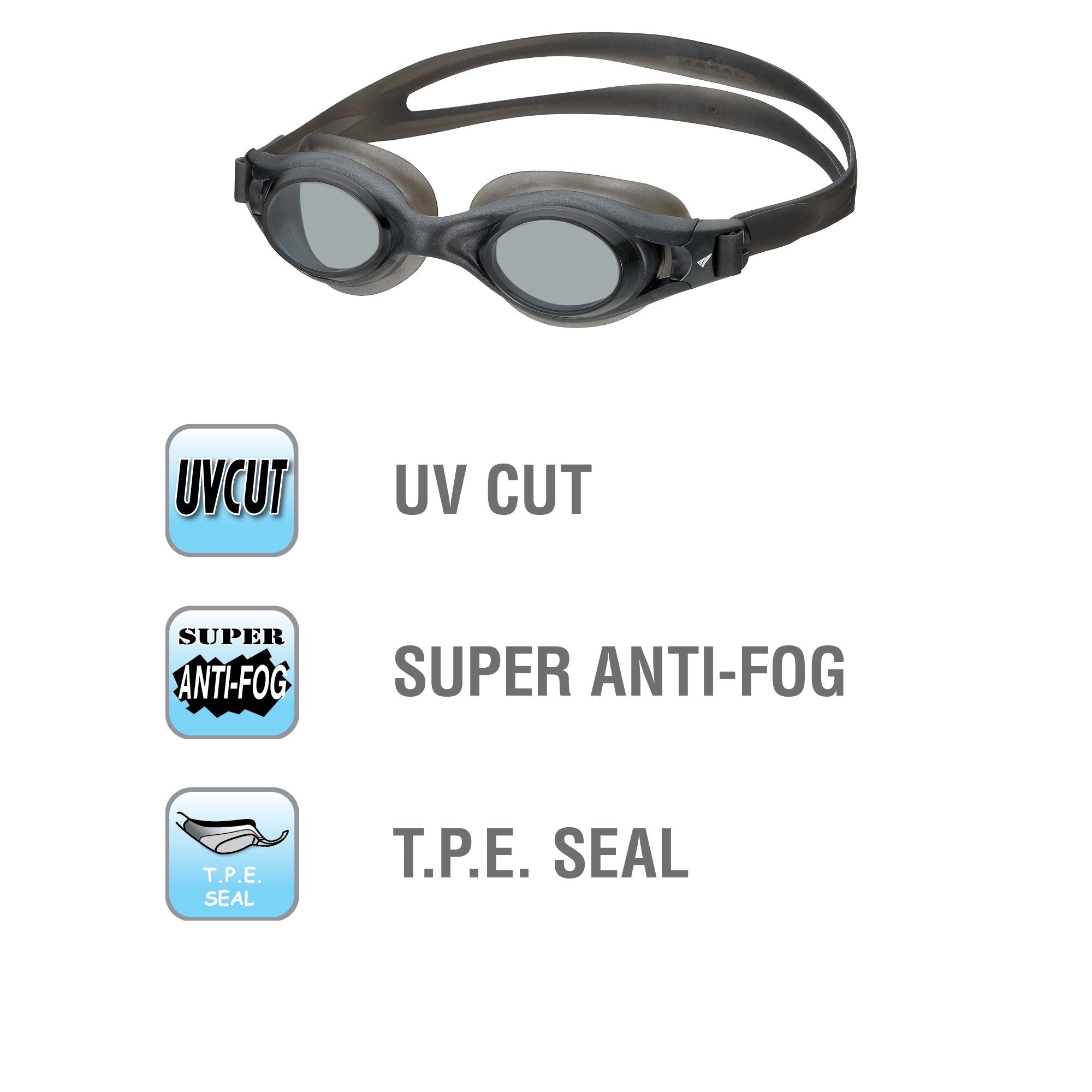 View Swimming Gear V-300 Imprex Swim Goggles, Black