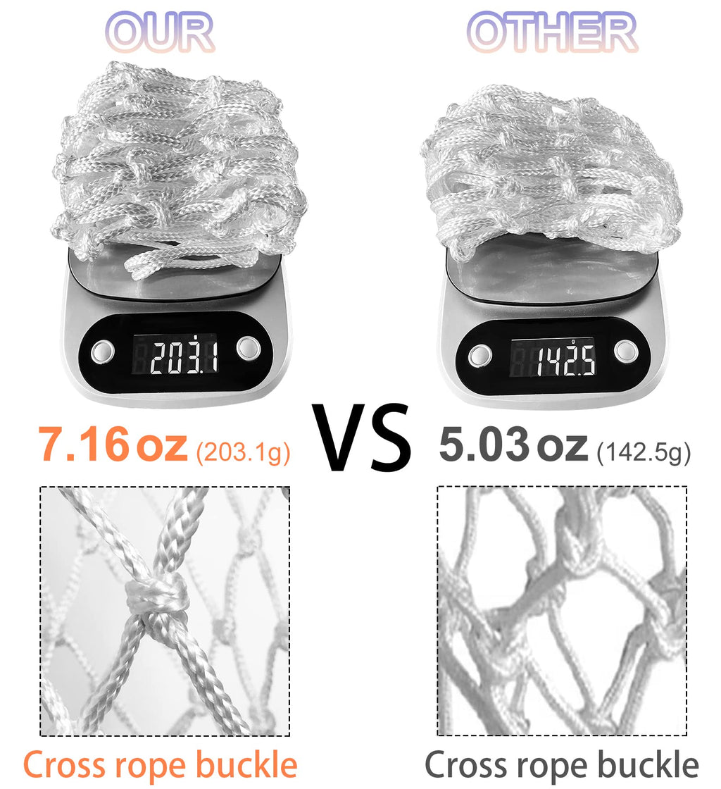 Lao Xue Basketball Net Outdoor,(7.16 Oz) Professional Heavy Duty Basketball Net Replacement,All Weather Anti Whip, Suitable For