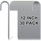 Ok5Star 30 Pack 12'' Ground Rebar Stakes Heavy Duty J Hook Ground Anchors, Curved Steel Plant Support Garden Stake Anti Rust Gal