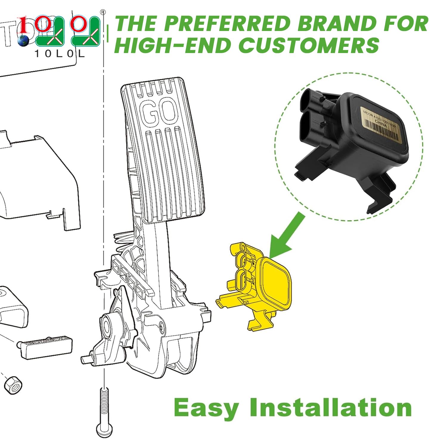 10L0L Golf Cart Mcor 4 Throttle Potentiometer For Club Car Ds/Precedent, Replaces 105116301