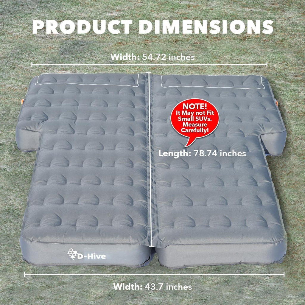 D-Hive Unbeatable Durability Suv Air Mattress For Car Camping, Durable Extra Thick 300D Oxford Fabric, Quick Easy Set-Up W/Elect