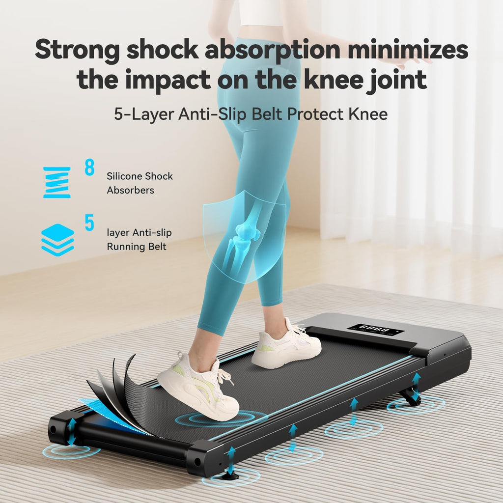 Walking Pad With Auto Incline, Under Desk Folding Treadmill With Remote Control And Led Display For Home Office, 2.5Hp Portable