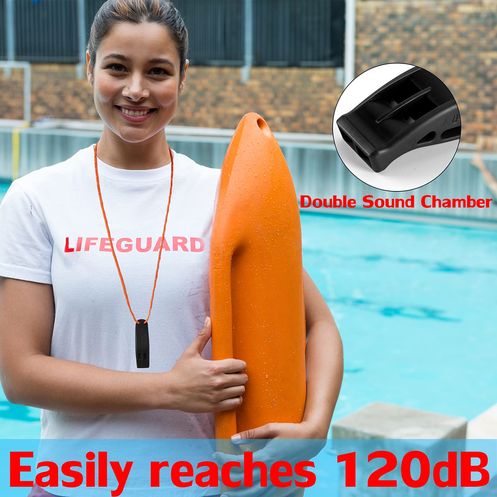 Hipat Emergency Whistle, Super Loud Safety Whistle With Lanyard, Ideal For Kayaking, Boating, Swimming, Water Survival, Hiking,