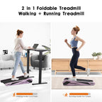 Egofit Walker Pro M1 Sakura Pink Smallest Under Desk Electric Walking Treadmill For Home, Small & Compact Treadmill To Fit Desk