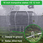 Ok5Star 8-Pack Trampoline Wind Stakes 16 Inch U Shaped Rebar Ground Stakes Galvanized Ground Anchors For Trampoline Security