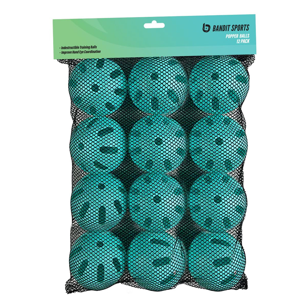 Bandit Sports Tee Popper Plastic Baseballs, Made of Impact-Resistant and Rebounding Material, Perfect Practice Baseballs for Bas