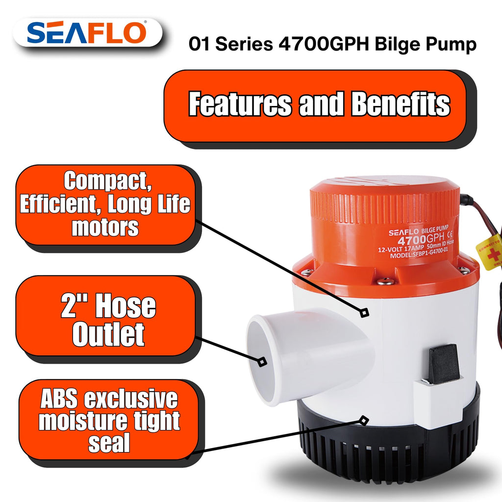 Seaflo Electric Marine Bilge Pumps (4700 Gph)