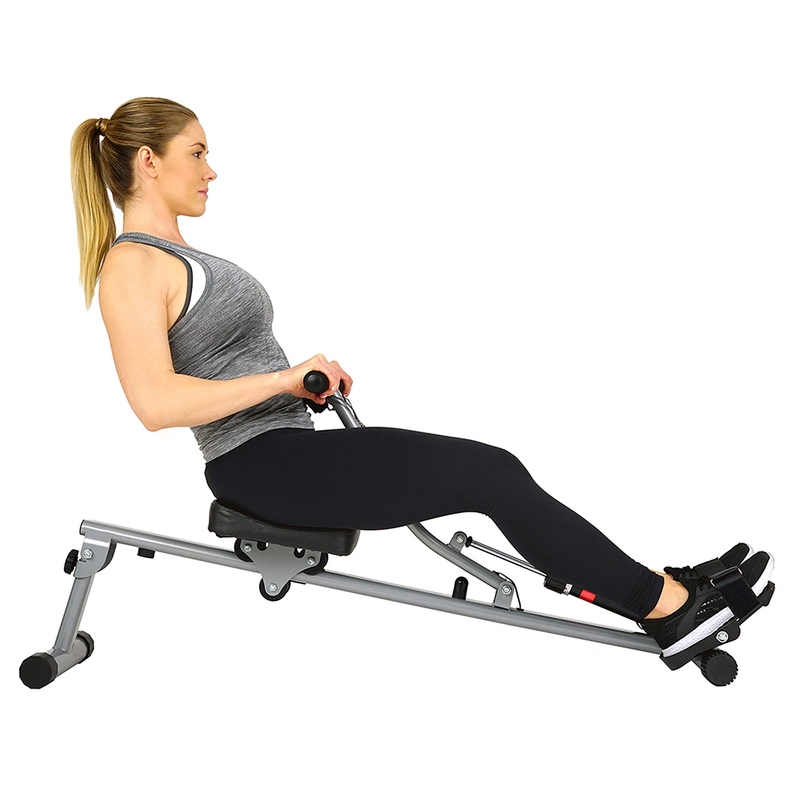 Sunny Health & Fitness Sf-Rw1205 Rowing Machine Rower With 12 Level Adjustable Resistance, Digital Monitor And 220 Lb Max Weight