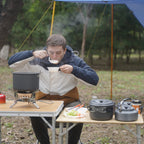 Bulin 13Pcs Camping Cookware Mess Kit, Nonstick Backpacking Cooking Set, Outdoor Cook Gear For Family Hiking, Picnic Lightweight