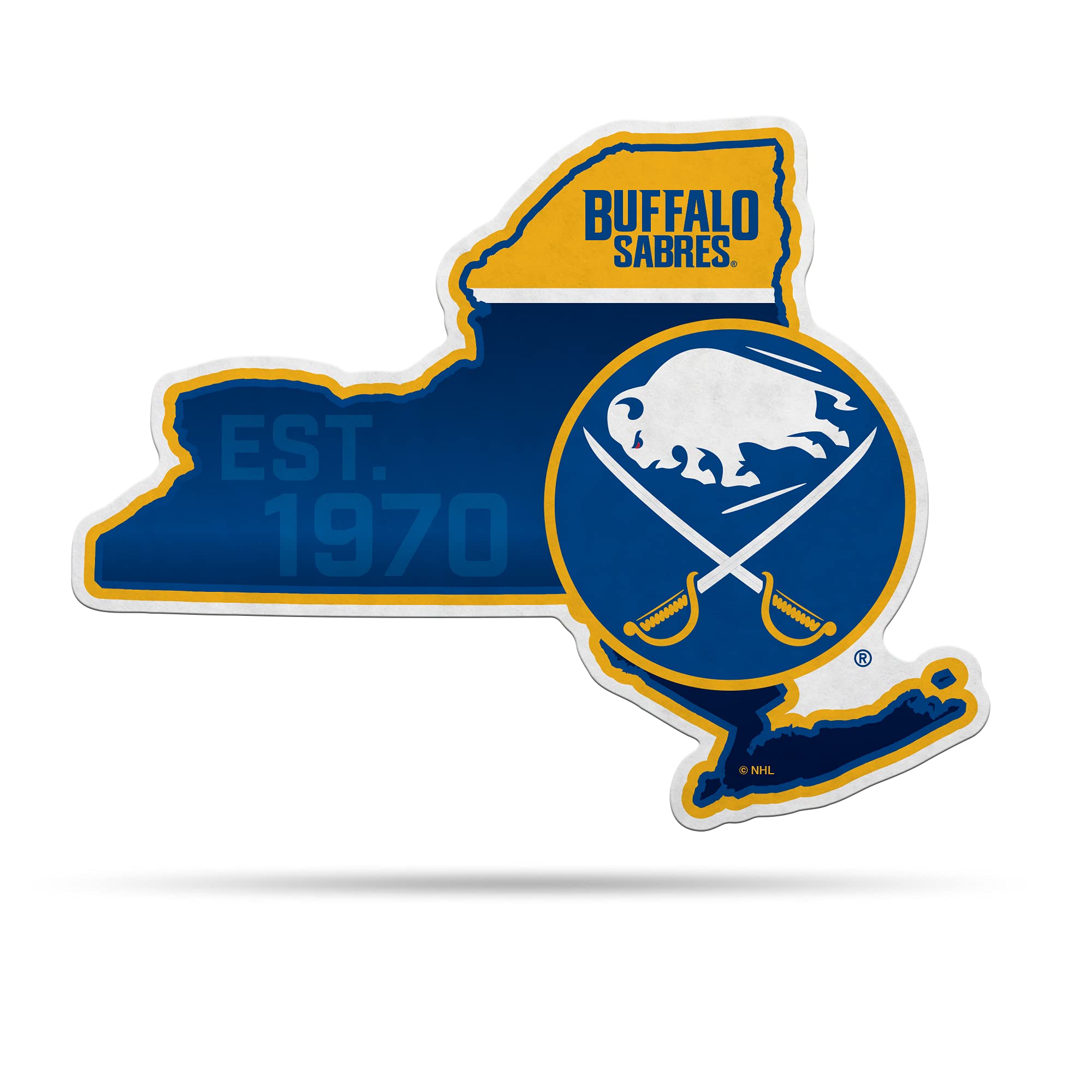 Rico Industries Nhl Buffalo Sabres State Shape Shape Cut Pennant - Home And Living Room D  Cor - Soft Felt Ez To Hang