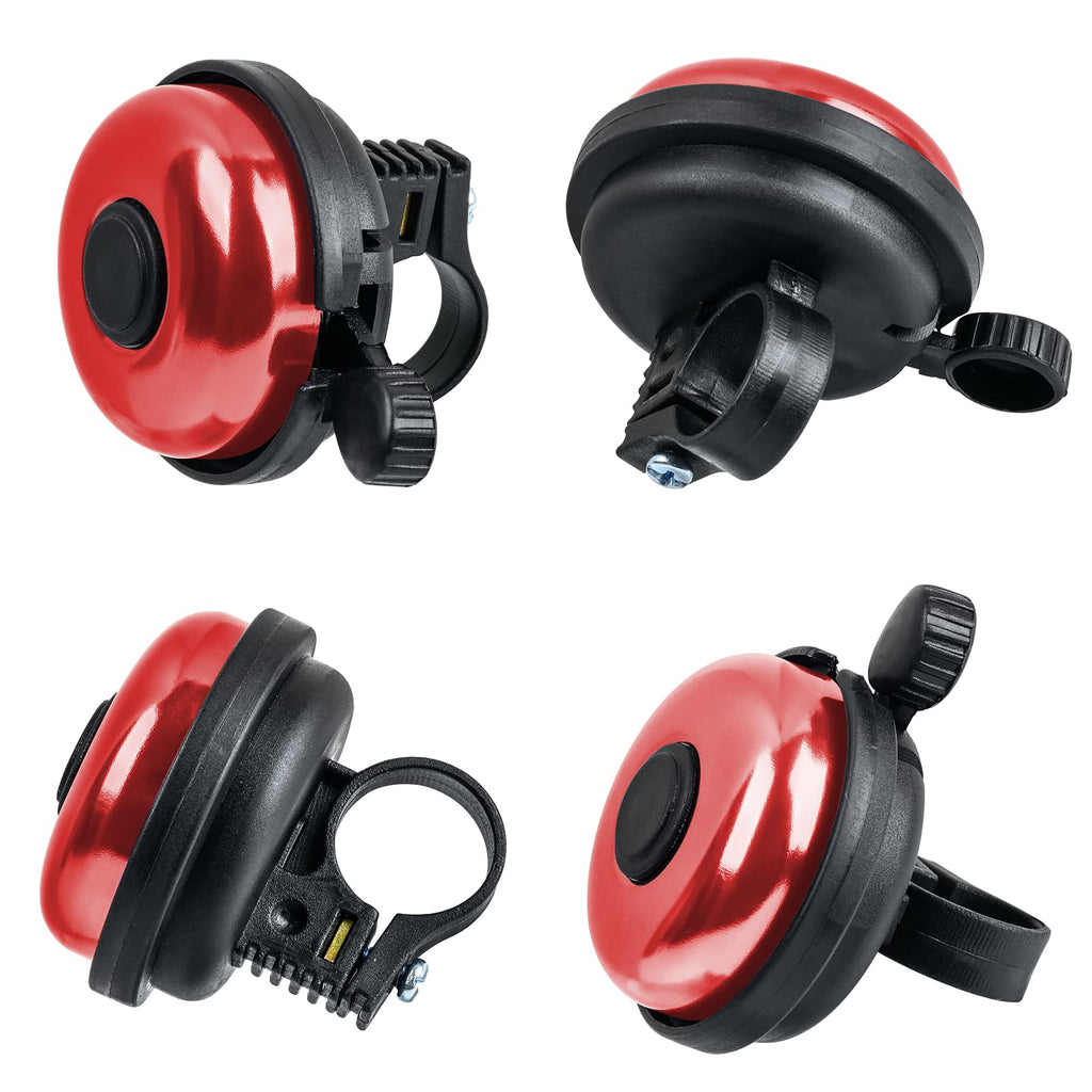 Xthuge Classic Bike Bell, Aluminum Bicycle Bell, Loud Crisp Clear Sound Bicycle Bike Bell For Adults Kids(Red-Right Hand Use2 Pa